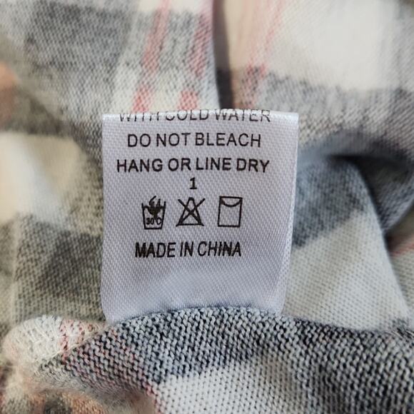 Grace & Emma Women's Plaid Dress Size LG Faux Suede Elbow Patches Knee Length - Picture 8 of 9